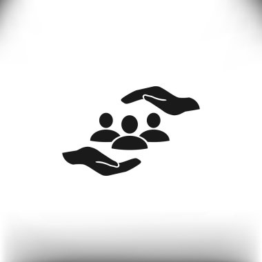 Grup insanlar ve eller simgesini