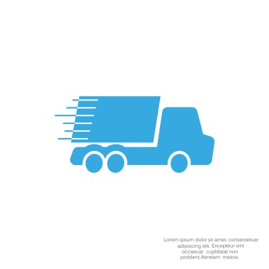 Einfacher Lastwagen auf schnelle Lieferung Konzept, Vektor-illustration