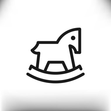 Çocuk oyuncak at web simgesi, basit vektör çizim