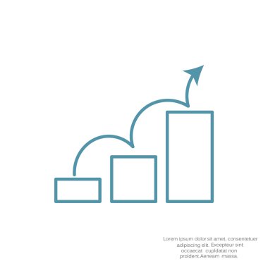 Yükselen grafik basit web simgesi