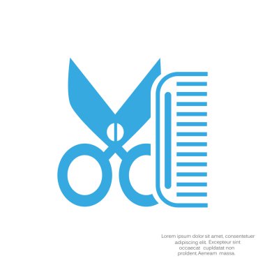 Tarak ve makas basit simgesi