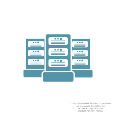 Veri sunucuları web simgesi, basit anahat vektör çizim