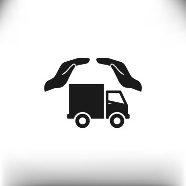 Eller web simgesi ile kamyon