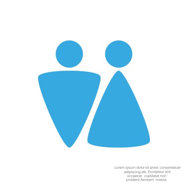 Cinsiyet işaretleri ile WC simgesi