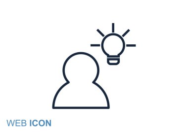 İnsan ve ampul basit simgesi