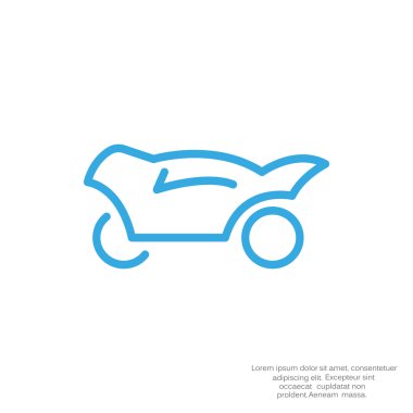 Basit motosiklet web simgesi, anahat vektör çizim
