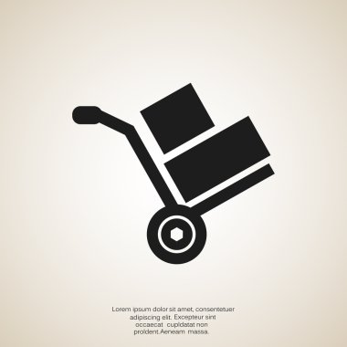 El arabası ile kutuları simge