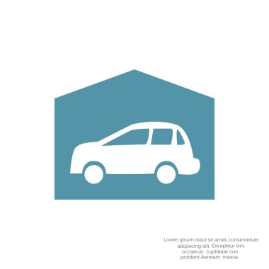 Garajda araba basit simgesiyle