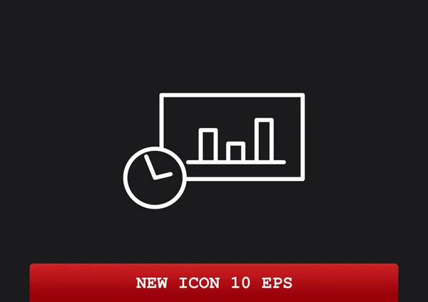 Gráfico con el icono web del reloj — Archivo Imágenes Vectoriales