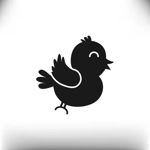 Zingen vogel eenvoudige web pictogram — Stockvector