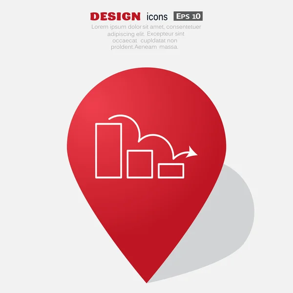 Gebogener Pfeil auf Diagramm-Symbol — Stockvektor