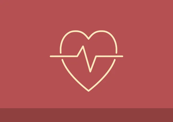 Kardiologia symbol ikonę proste — Wektor stockowy