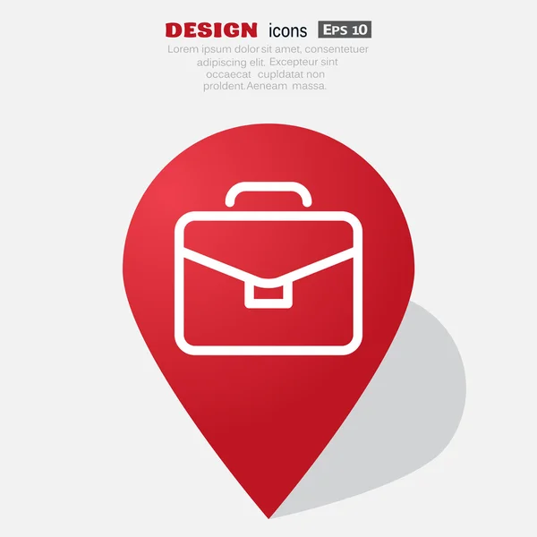 Web アイコンをシンプルなブリーフケース — ストックベクタ