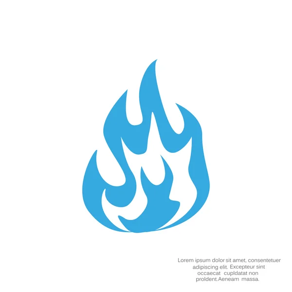 Brand vlammen web pictogram, overzicht vectorillustratie — Stockvector