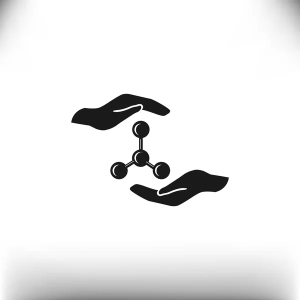 Molekulární směsi a ruce web ikony, obrys vektorové ilustrace — Stockový vektor