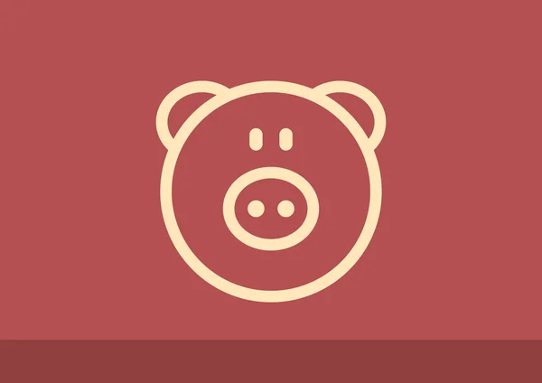 Piggy hoofd eenvoudige web pictogram — Stockvector