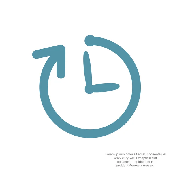 Yuvarlak ok simgesi ile basit saat — Stok Vektör