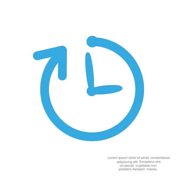 Horloge simple avec icône de flèche arrondie — Image vectorielle