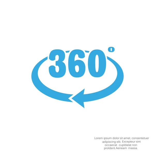 360 degreece met afgeronde pijlpictogram — Stockvector