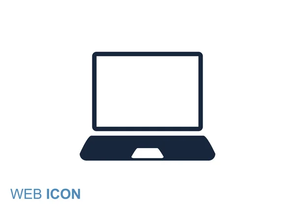 Eenvoudige laptop web pictogram — Stockvector