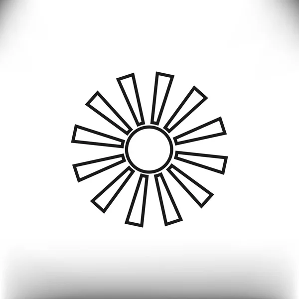 Slunce s paprsky jednoduché ikonou, obrys vektorové ilustrace — Stockový vektor