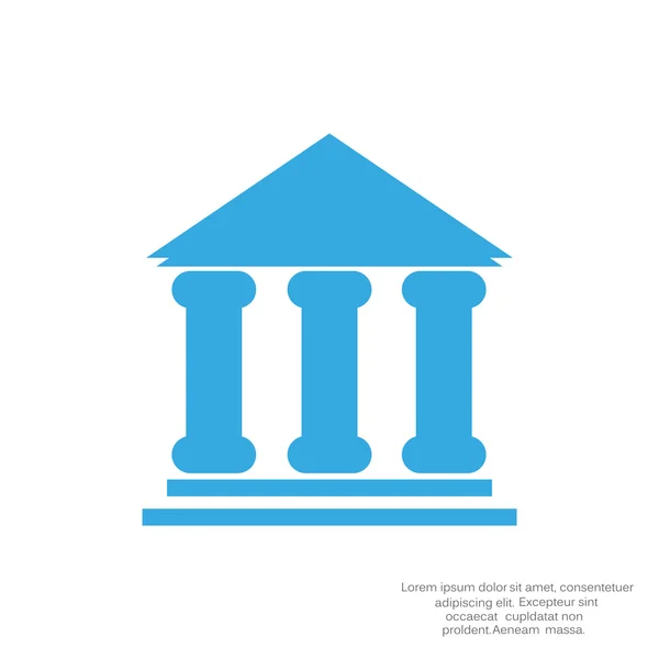 Ícone de símbolo de edifício bancário — Vetor de Stock