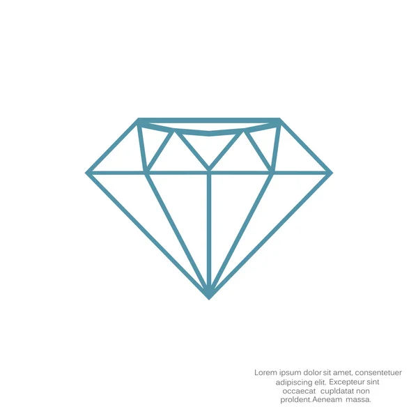 Diamond web icon, luxury concept, outline vector illustration — Stock Vector