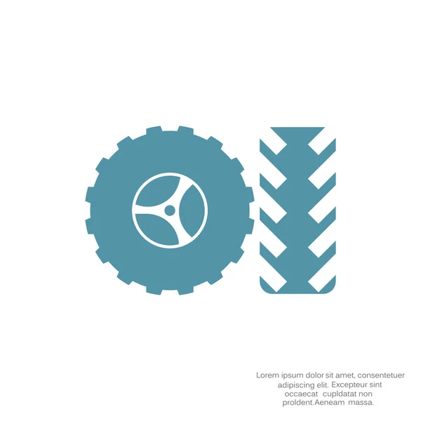 Wheel and tire web icon — Stock Vector