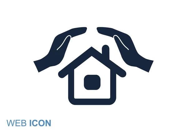 Casa con manos icono simple — Archivo Imágenes Vectoriales