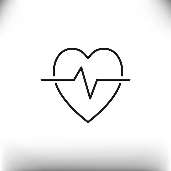 Símbolo de cardiología icono simple — Vector de stock