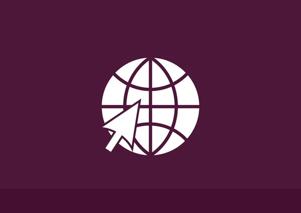 World symbol and arrow web icon — Stock Vector