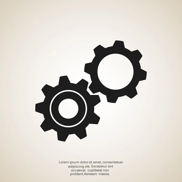 Rounded gears simple icon — Stock Vector