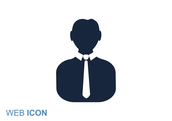 Hombre de negocios silueta icono web — Vector de stock