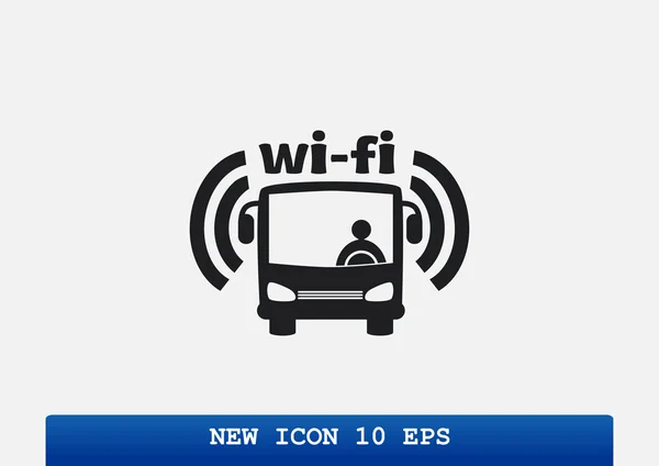 Wi-Fi in bus sign, icon vector outline illustration — Stock Vector