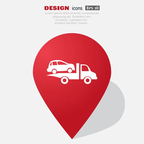 Car evacuation web icon, simple vector illustration — Stock Vector