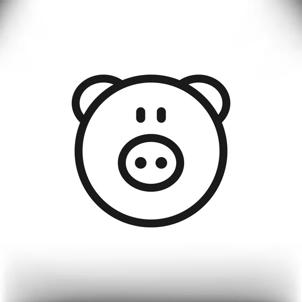 小猪的头简单 web 图标 — 图库矢量图片