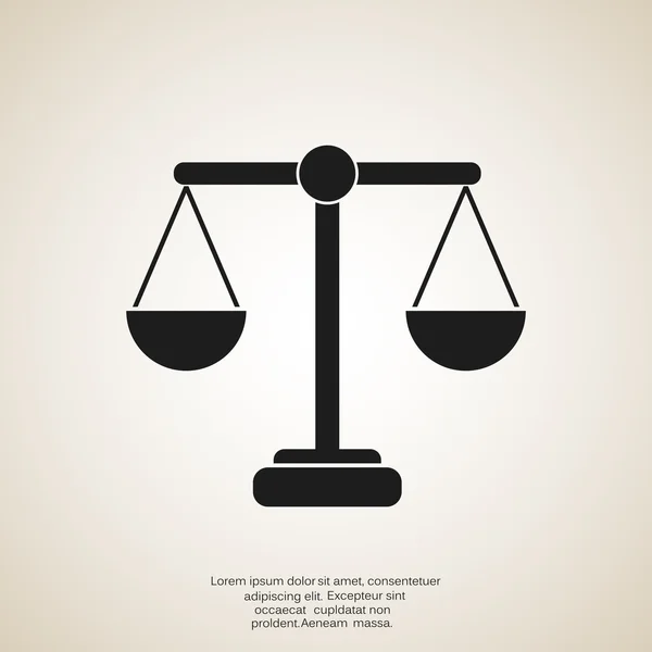 Escalas de justicia icono web simple — Vector de stock