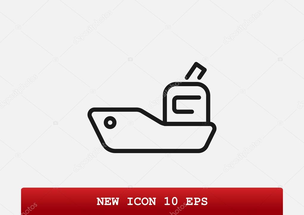 Simple tugboat web icon