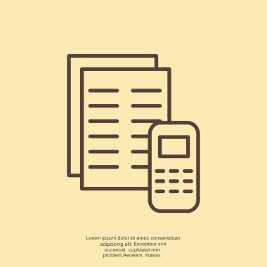 Kağıtları cep telefonu basit web simgesi ile