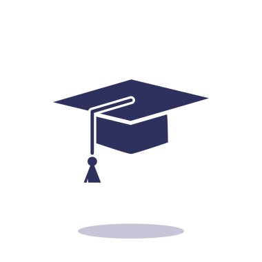 Akademik şapka basit web simgesi