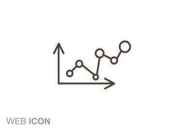 Yükselen grafik basit web simgesi