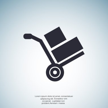 El arabası ile kutuları simge