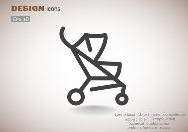 Basit bebek arabası anahat web simgesi