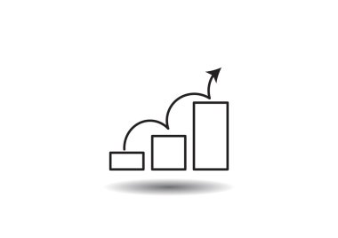 Grafik simgesi üzerinde Eğri ok