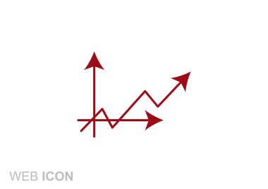 Yükselen grafik basit web simgesi