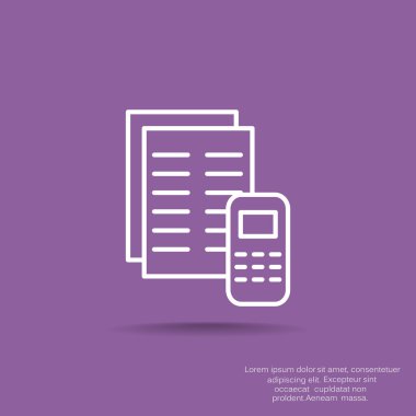 Kağıtları cep telefonu basit web simgesi ile