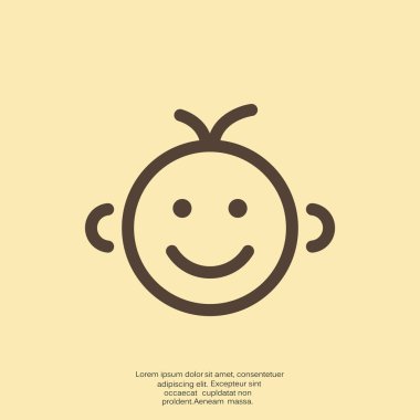 Mutlu bir çocuk yüzü doodle