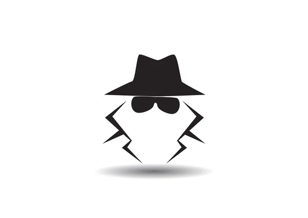 Névtelen kém ügynök silhouette ikon — Stock Vector