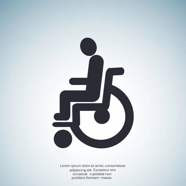 Disabled on wheelchair simple icon — Stock Vector