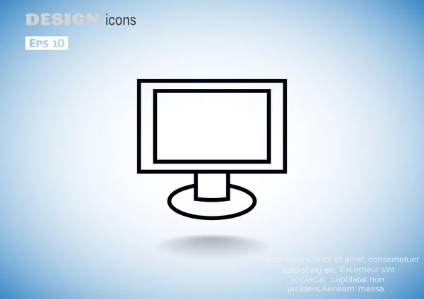 Blank skärm web bildskärmsikonen, enkla vektor illustration — Stock vektor